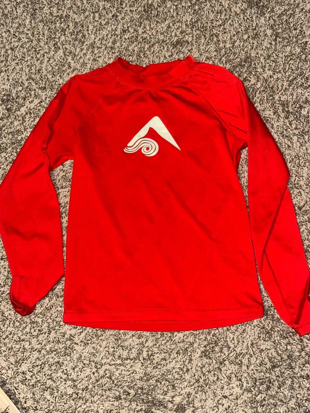 Kanu Surf Boys Long Sleeve Platinum Rash Guard Red Swim Shirt